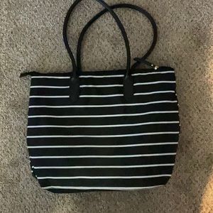 Black & White striped tote bag